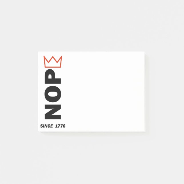 Notas Post-it® NOPE. Sin Reyes. (Anverso)