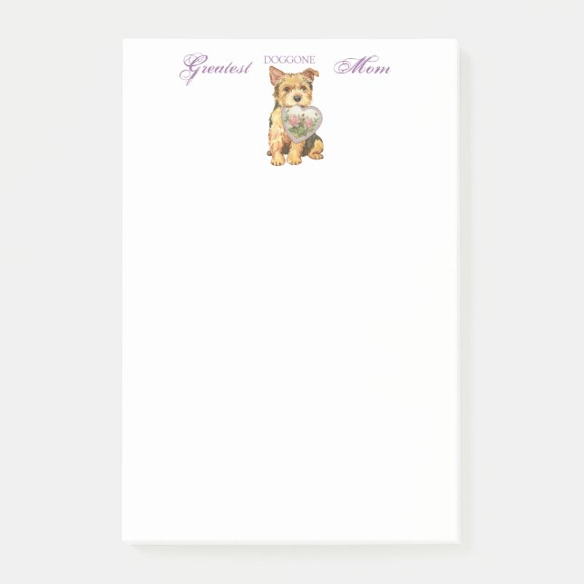 Notas Post-it® Norwich Terrier Heart Mom (Anverso)