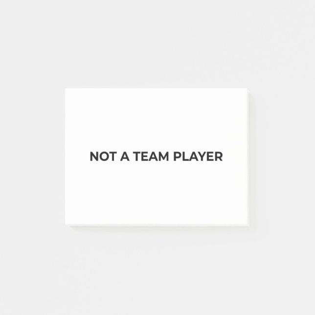 Notas Post-it® Not A Team Player Minimalist Professional Post-it  (Anverso)