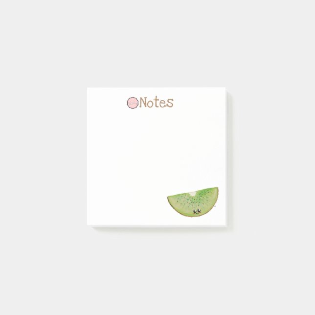 Notas Post-it® Notas, Kawaii Kiwi Post-it (Anverso)