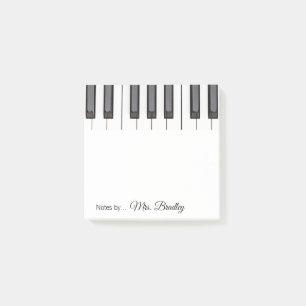 Notas Post-it® Notepad de las llaves del piano, de profesor de pi