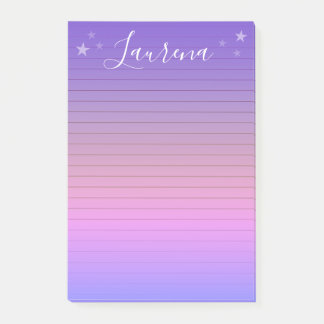 Notas Post-it® Notepad de nombre personalizado Starry Hues (púrpu