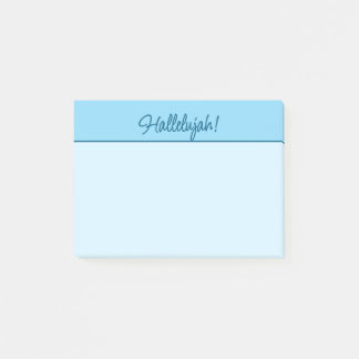 Notas Post-it® Notepad pegajoso cristiano de Hallelujah en azul