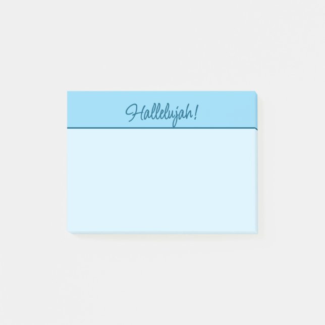 Notas Post-it® Notepad pegajoso cristiano de Hallelujah en azul (Anverso)