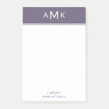 Notepad rígido clásico de monograma personal