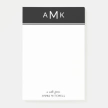 Notepad rígido clásico de monograma personal