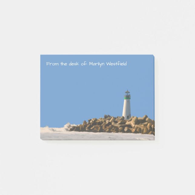Notas Post-it® Notepads pegajosos del tema del faro (Anverso)