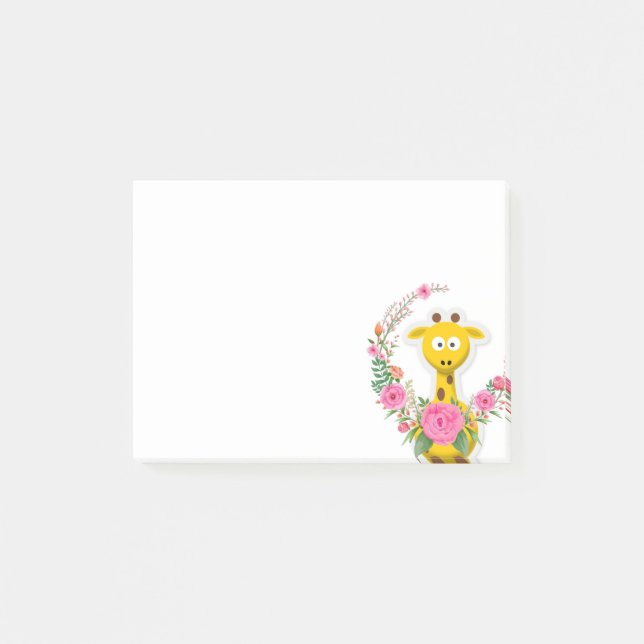 Notas Post it Notes, Girasol Floral Jirafa (Anverso)