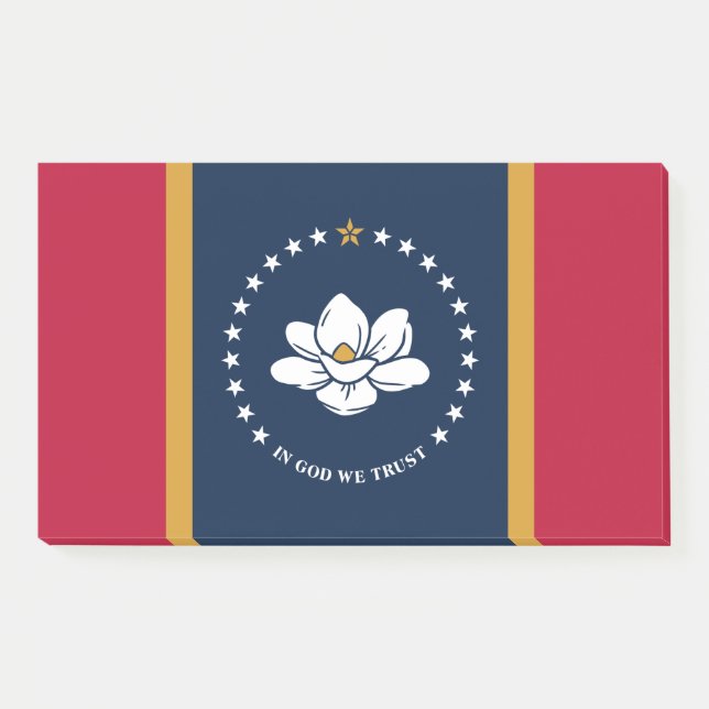 Notas Post-it® Notes with flag of Mississippi State, USA (Anverso)
