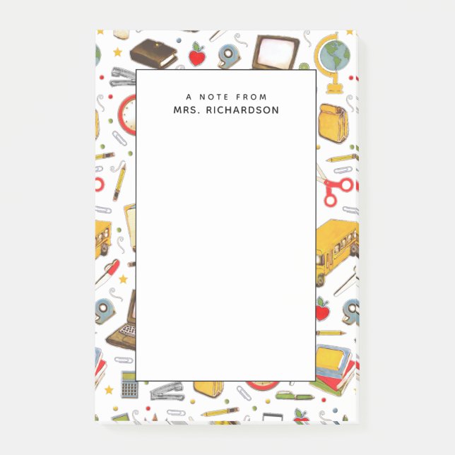 Notas Post-it® novedad de profesores personalizada (Anverso)