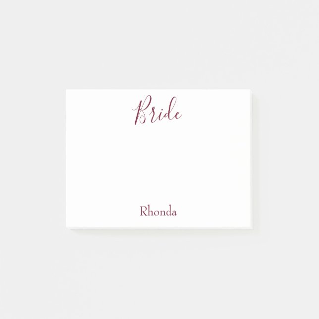 Notas Post-it® Novia Blanca y Borgoña (Anverso)