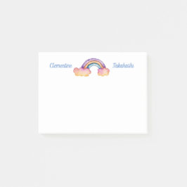 Notas Post-it® Nube arcoiris cúrcuma | Agrega tu nombre | Niños
