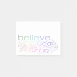 Notas Post-it® nube de palabras cristiana