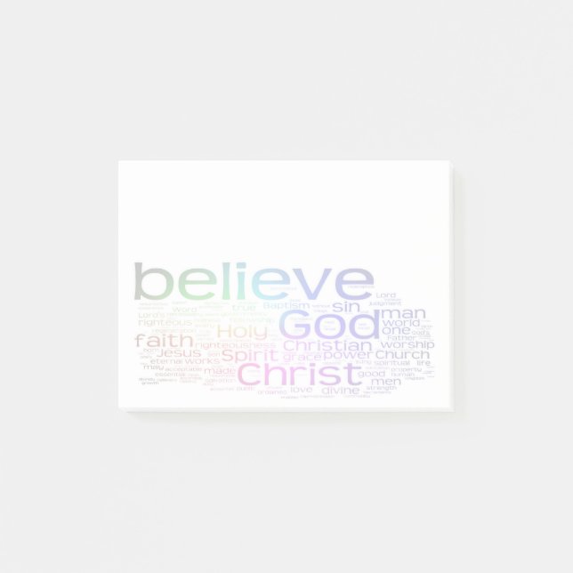 Notas Post-it® Nube de palabras cristianas (Anverso)
