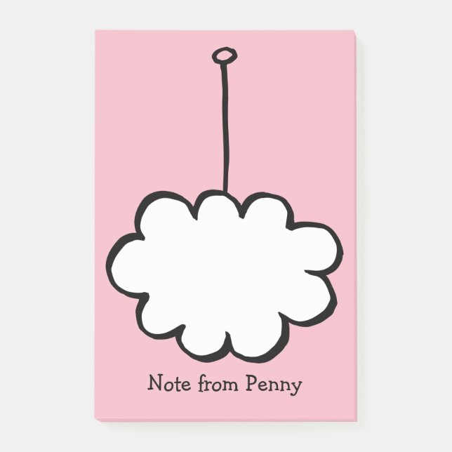 Notas Post-it® Nube Personalizada en una Cuerda (Anverso)