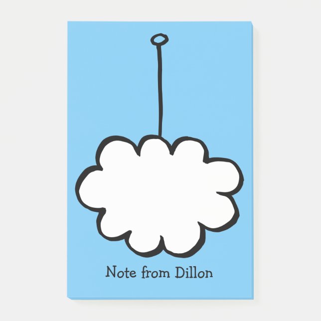 Notas Post-it® Nube Personalizada en una Cuerda (Anverso)