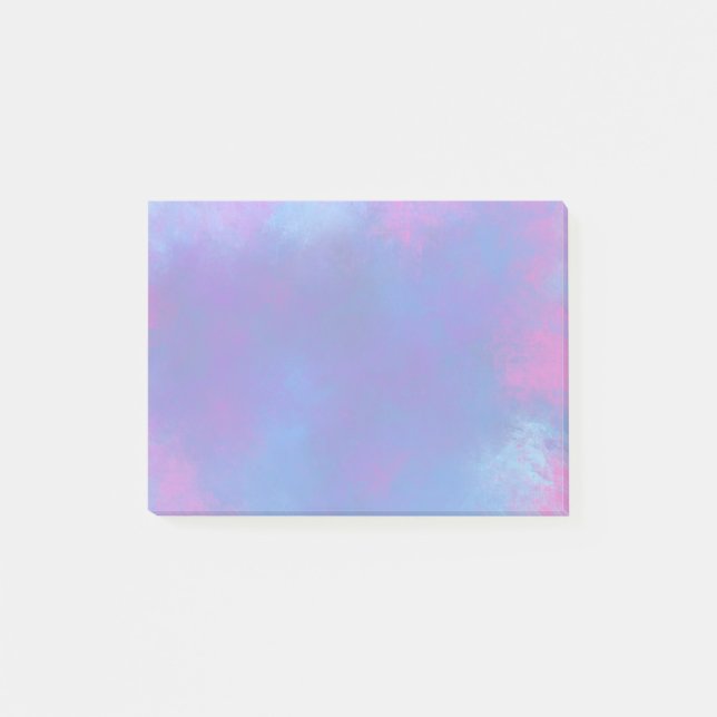 Notas Post-it® Nubes abstractas en rosa morado y azul (Anverso)