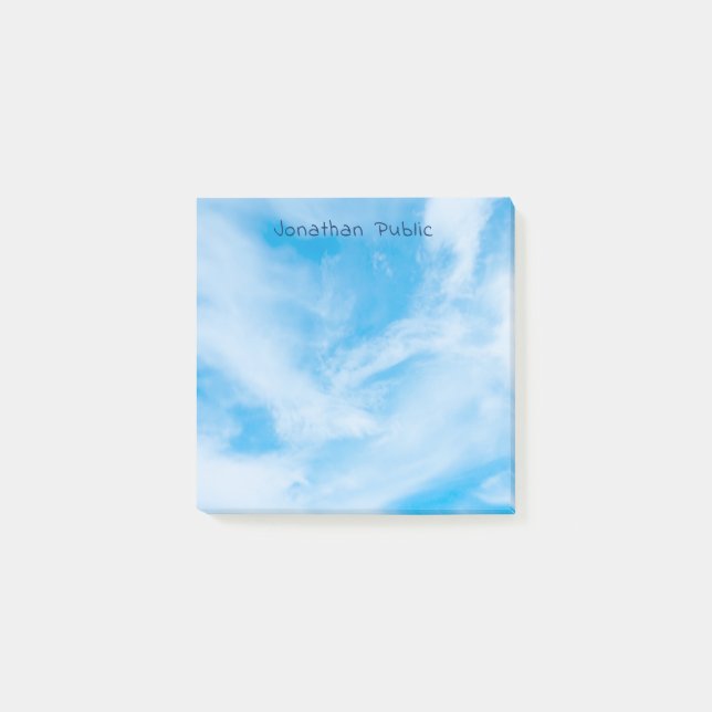 Notas Post-it® Nubes blancas azul cielo moderno profesional elega (Anverso)