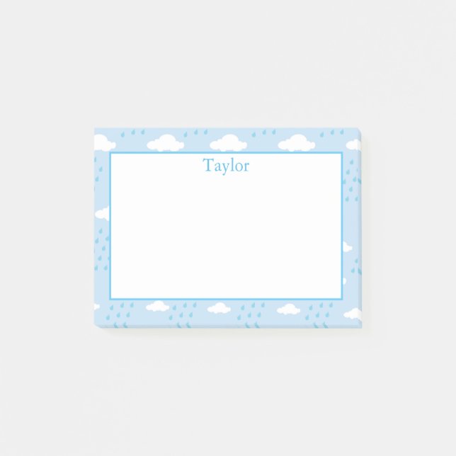 Notas Post-it® Nubes de lluvia (Anverso)