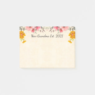 Notas Post-it® Nueva abuela Este. Frontera floral decorativa de 2