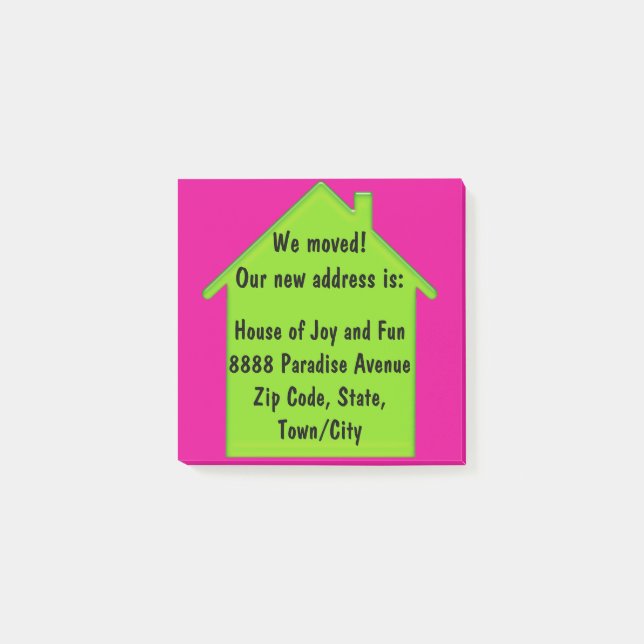 Notas Post-it® nueva dirección de casa (Anverso)