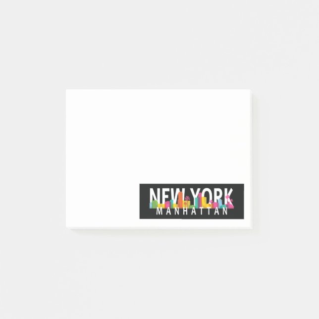 Notas Post-it® Nueva York Manhattan con palmeras (Anverso)