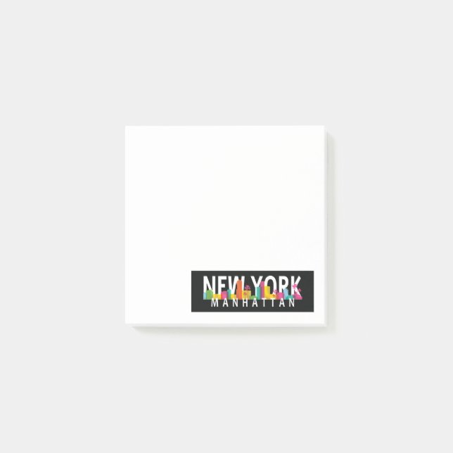 Notas Post-it® Nueva York Manhattan con palmeras (Anverso)