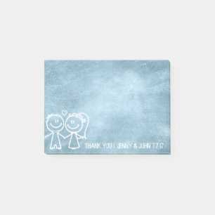 Notas Post-it® Nuevo Favor De La Boda Gracias Pastel Azul De Cart