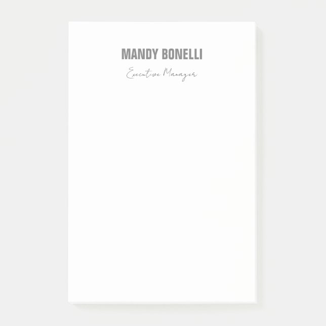 Notas Post-it® Nuevo nombre para agregar minimalista elegante y p (Anverso)