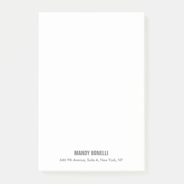 Notas Post-it® Nuevo nombre para agregar minimalista elegante y p (Anverso)
