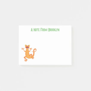 Notas Post-it® Nuevo tritón naranja feliz y lindo bailando