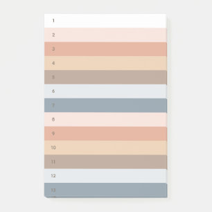 Notas Post-it numeradas de franjas boho