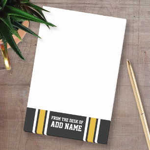 Notas Post-it® Número de nombre personalizado de Jersey de Black