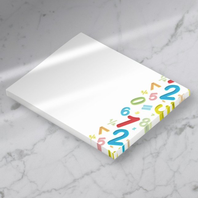 Notas Post-it® Números de matemáticas coloridos modernos 123 (Colorful Modern 123 Numbers Math Post-it Notes)