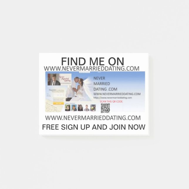 Notas Post-it® Nunca Citas Casadas. Com Post It Note (Anverso)