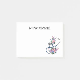 Notas Post-it® Nurse Floral Stethoscope Desk Notes Gift 