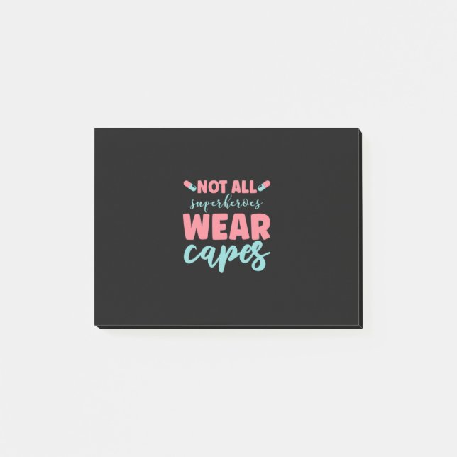Notas Post-it® Nurse Gift | No todos los superhéroes llevan gorra (Anverso)