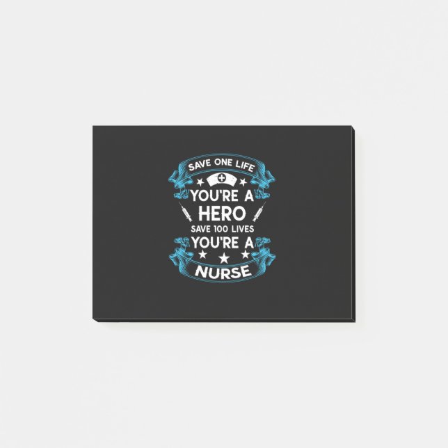 Notas Post-it® Nurse Gift | Salve Una Vida Que Eres Héroe (Anverso)