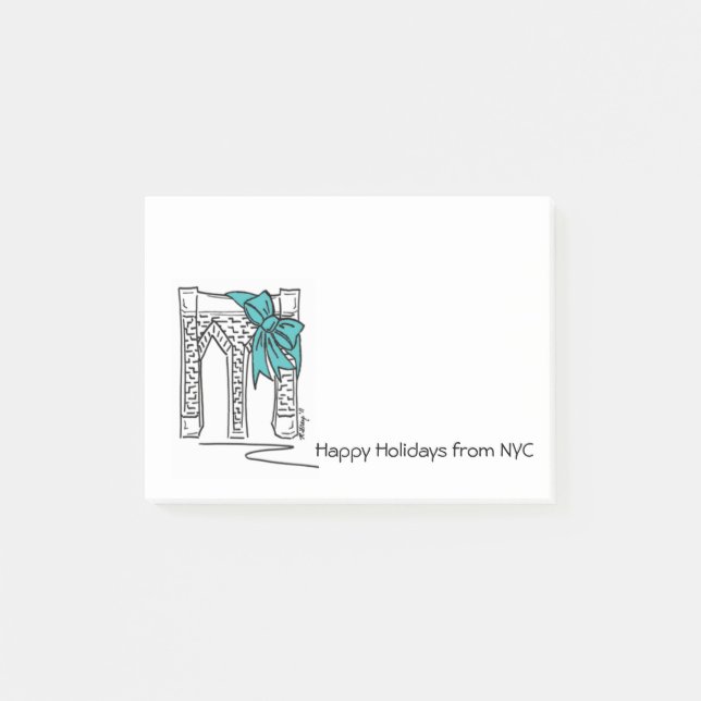 Notas Post-it® NYC Happy Holidays Brooklyn Bridge Hanukkah (Anverso)
