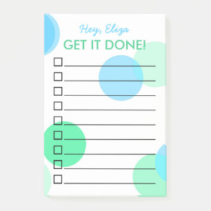 Notas Post-it® Obtener lista de tareas realizadas en minita Nomb