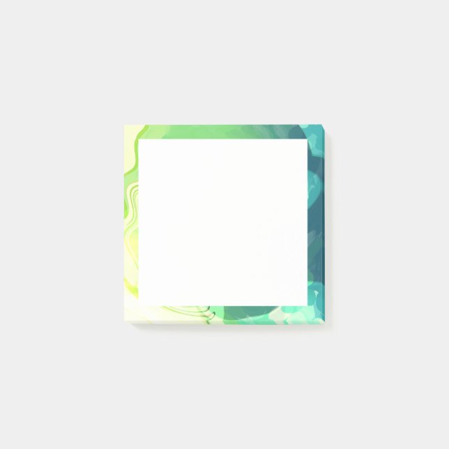 Notas Post-it® Océano abstracto verde azul (Anverso)