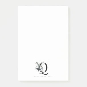 Notas Post-it® Océano elegante   Monograma de ballena acuarela