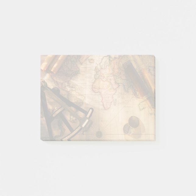 Notas Post-it® Octante, Compass Y Telescopio En Mapa Náutico (Anverso)