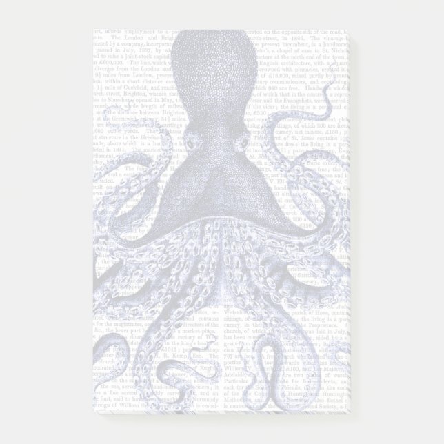 Notas Post-it® Octopus azul (Anverso)