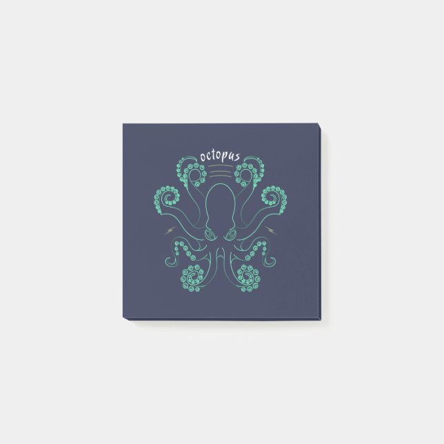 Notas Post-it® Octopus Cephalopod Tentacles (Anverso)