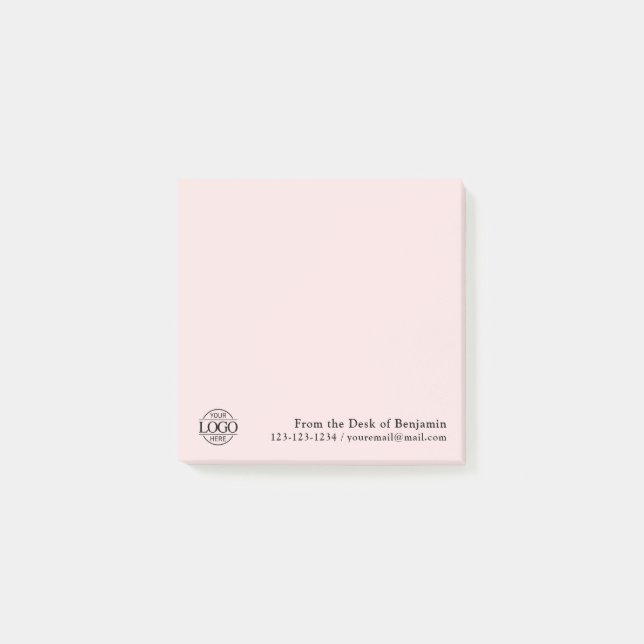 Notas Post-it® Office Custom Modern Simple Logo From the Desk of (Anverso)