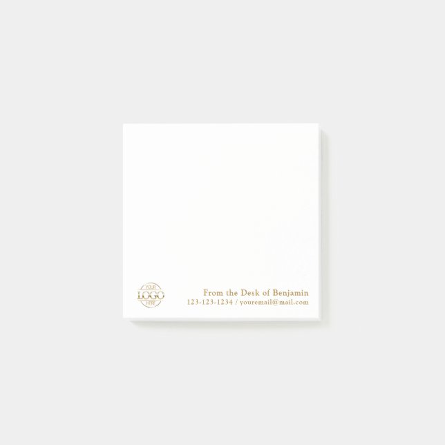 Notas Post-it® Office Custom Modern Simple Logo From the Desk of (Anverso)