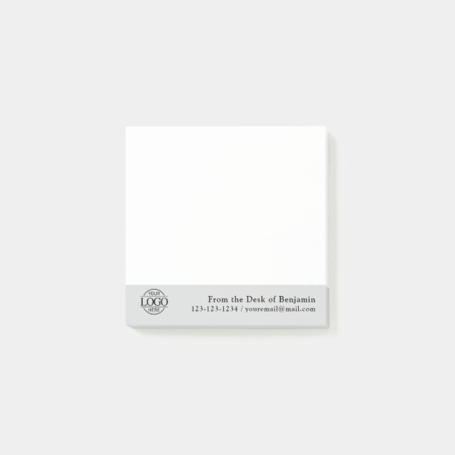 Notas Post-it® Office Custom Modern Simple Logo From the Desk of (Anverso)