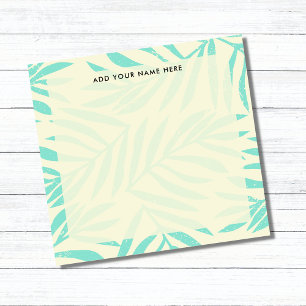 Notas Post-it® Oficina de hojas de palma azul Boho Pastel