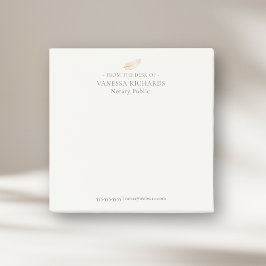 Notas Post-it® Oficina de Notario Simple Refinado de Tan y Pluma 